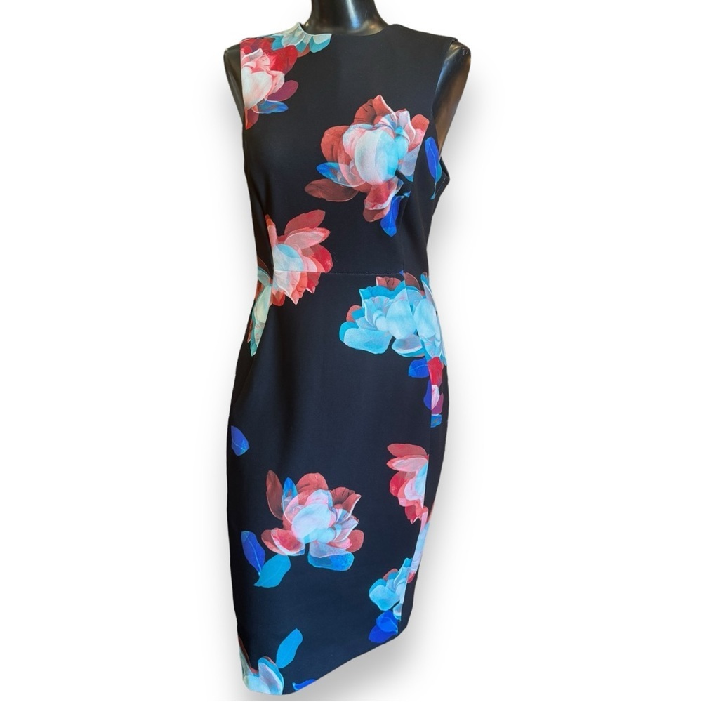 NWOT Calvin Klein Black Floral Dress